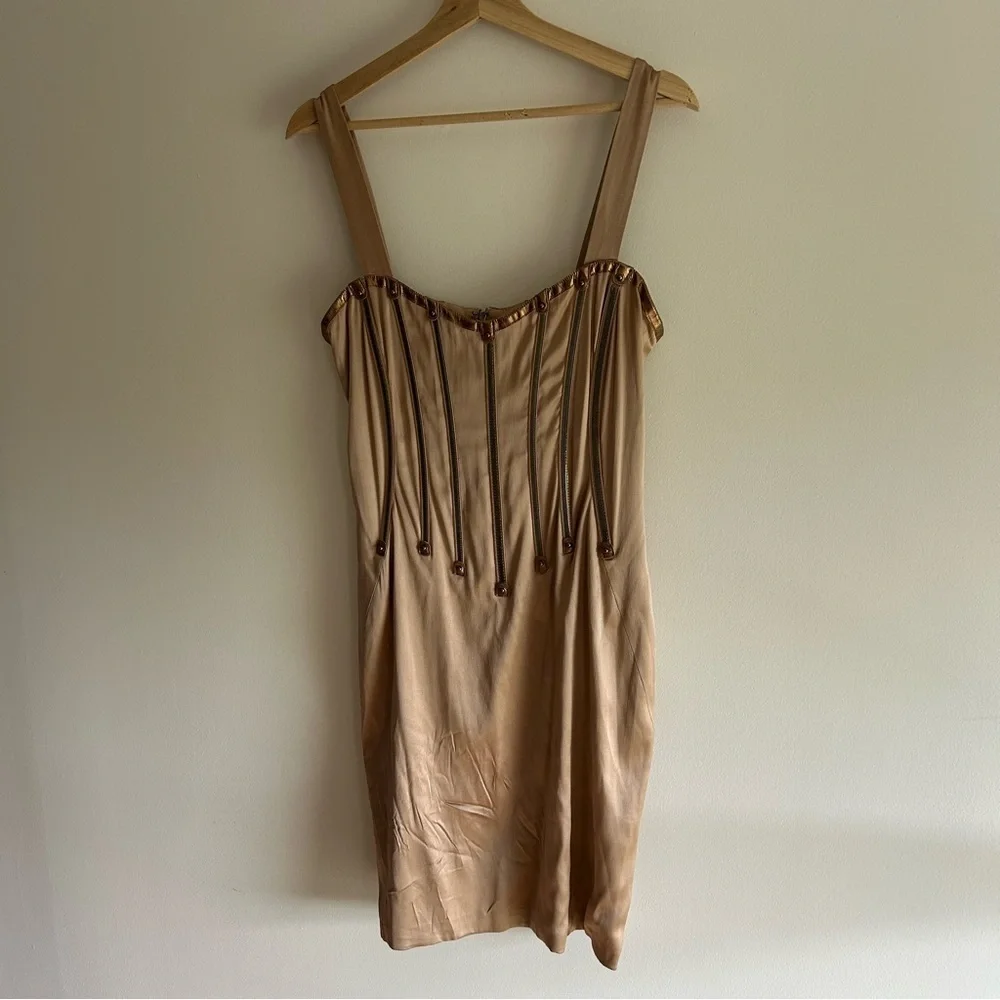 Vintage Dolce & Gabbana F/W 2007 Silver Zipper Dress sz 46 - Picture 7 of 16